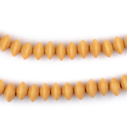 Yellow Bicone Natural Wood Beads (5x8mm)