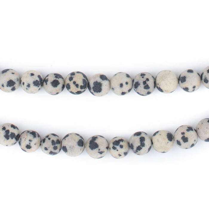 Matte Round Dalmatian Jasper Beads (6mm) - The Bead Chest