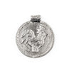 Silver Rooster Baule Bead Pendant (58x52mm)