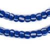 Indigo Blue & White Matte Ghana Chevron Beads (9mm)