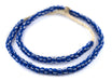 Indigo Blue & White Matte Ghana Chevron Beads (9mm) - The Bead Chest