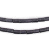 Dark Grey Tube Natural Wood Beads (7x5mm)