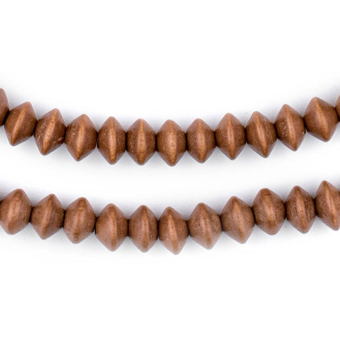Light Brown Bicone Natural Wood Beads (5x8mm) - The Bead Chest