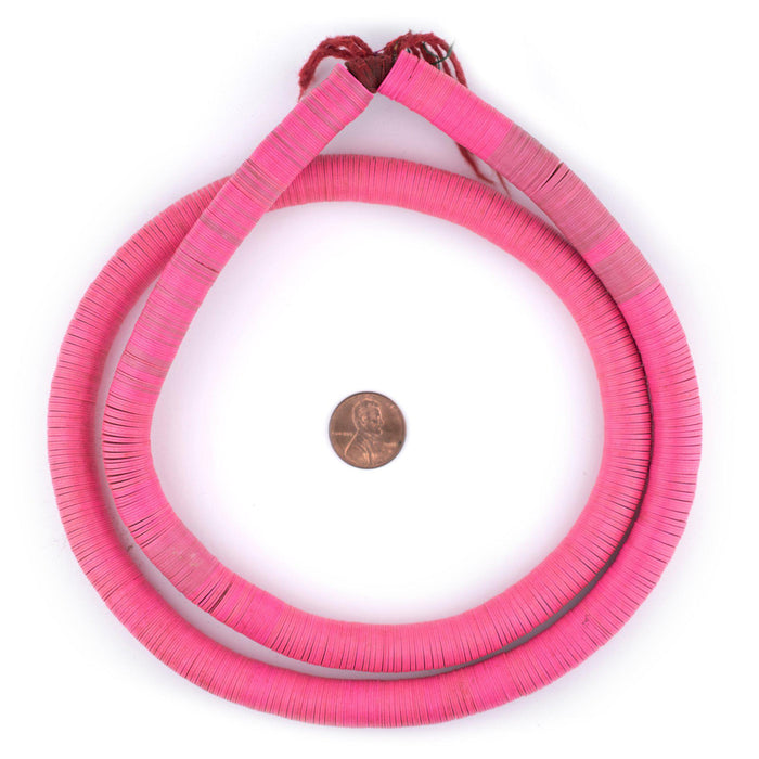 Pink Vintage Vinyl Phono Record Beads (12mm) - The Bead Chest