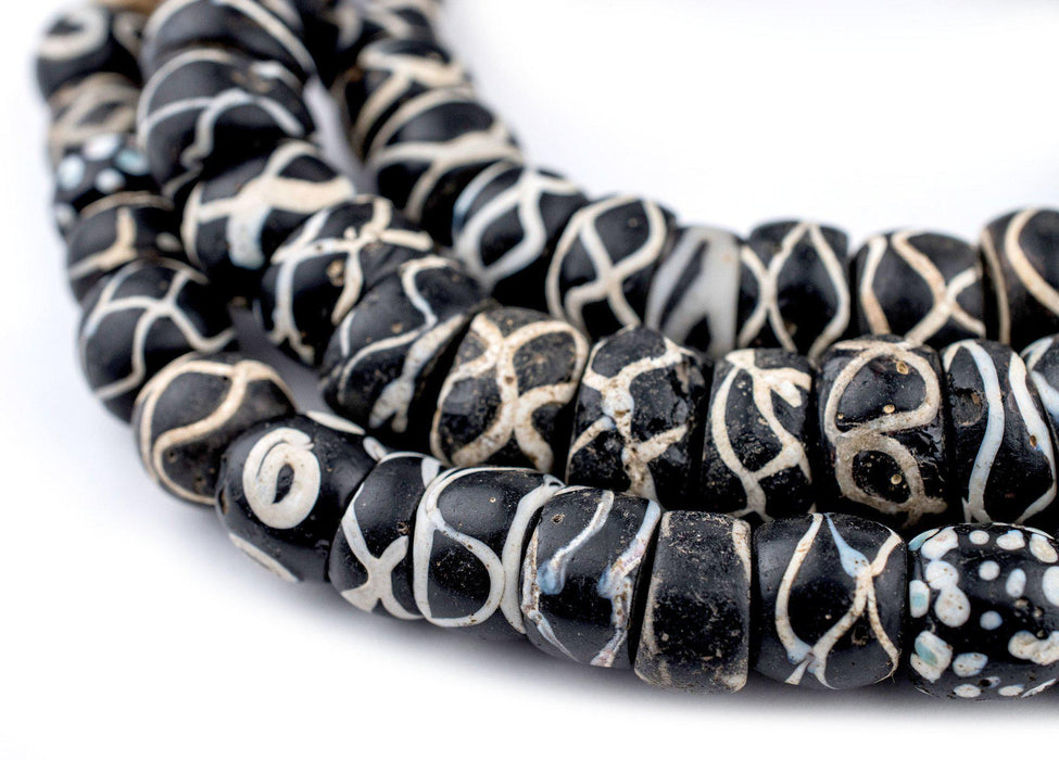 Krakamba Black & White Antique Venetian Trade Beads - The Bead Chest