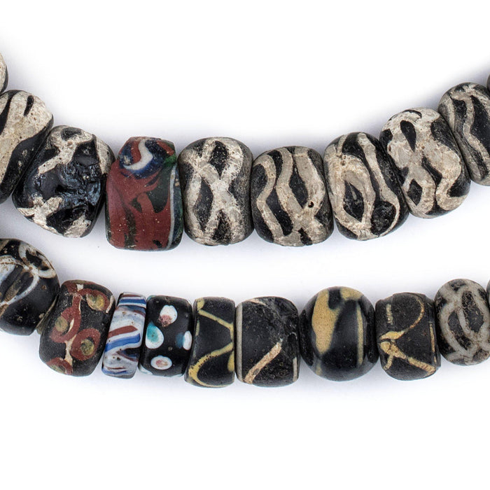 Assorted Antique Black Venetian Trade Beads - The Bead Chest