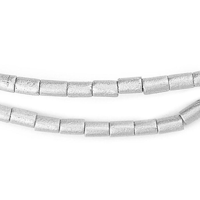 Silver Tube Natural Wood Beads (7x5mm) - The Bead Chest