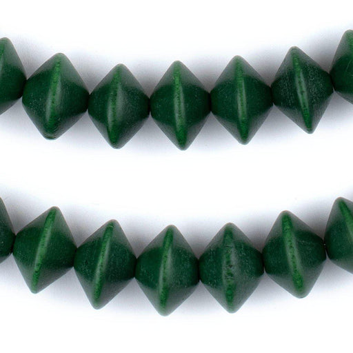 Green Bicone Natural Wood Beads (10x15mm) - The Bead Chest