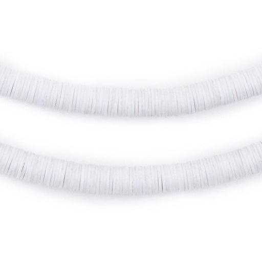 Light Grey Vinyl Phono Record Beads (6mm) - The Bead Chest