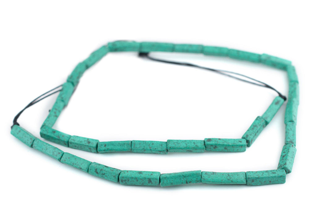 Amazonite Moroccan Pottery Beads (Rectangle) - The Bead Chest