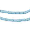 Light Blue Tube Natural Wood Beads (7x5mm)