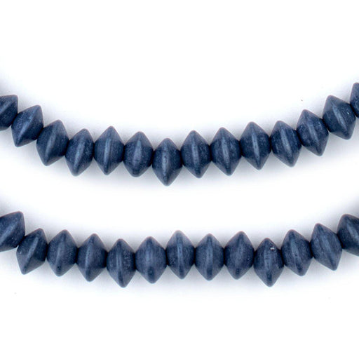 Cobalt Blue Bicone Natural Wood Beads (5x8mm)