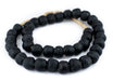 Charcoal Black Recycled Glass Beads (18mm) - The Bead Chest
