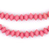 Neon Pink Bicone Natural Wood Beads (5x8mm)