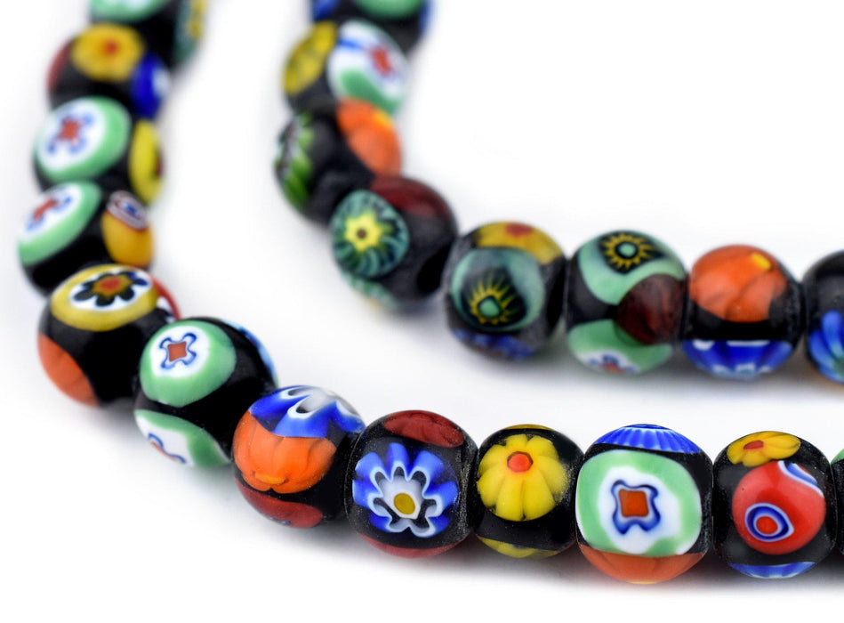 Millefiori Beads 13 X 8 Mm Flower Glass Beads Necklace 