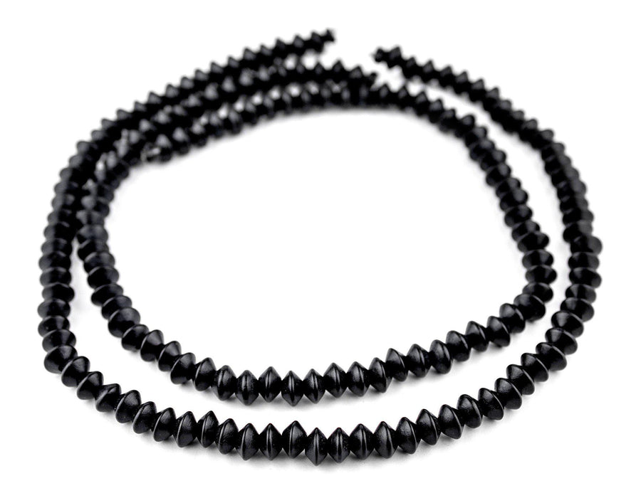 Black Bicone Natural Wood Beads (5x8mm) - The Bead Chest