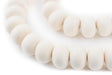 White Abacus Natural Wood Beads (10x15mm) - The Bead Chest