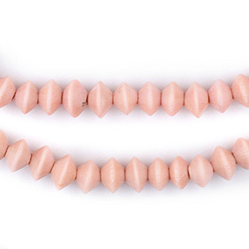Pink Bicone Natural Wood Beads (5x8mm) - The Bead Chest