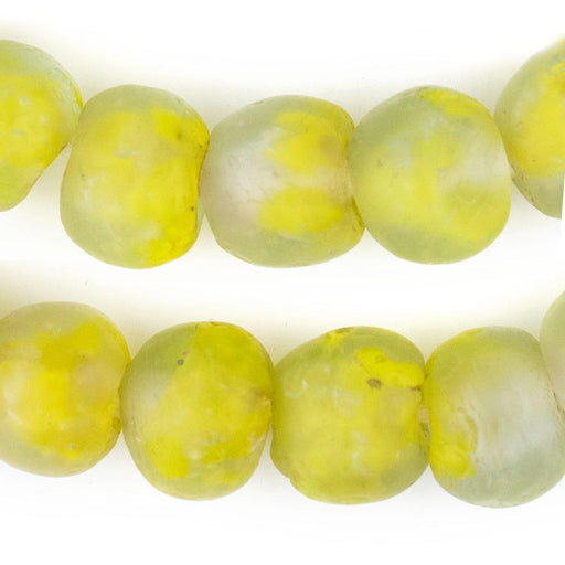 Speckled Yellow Recycled Glass Beads (18mm) - The Bead Chest