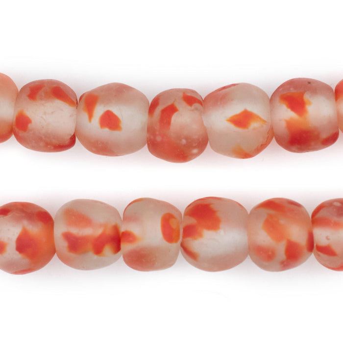 Speckled Red Recycled Glass Beads (14mm) - The Bead Chest