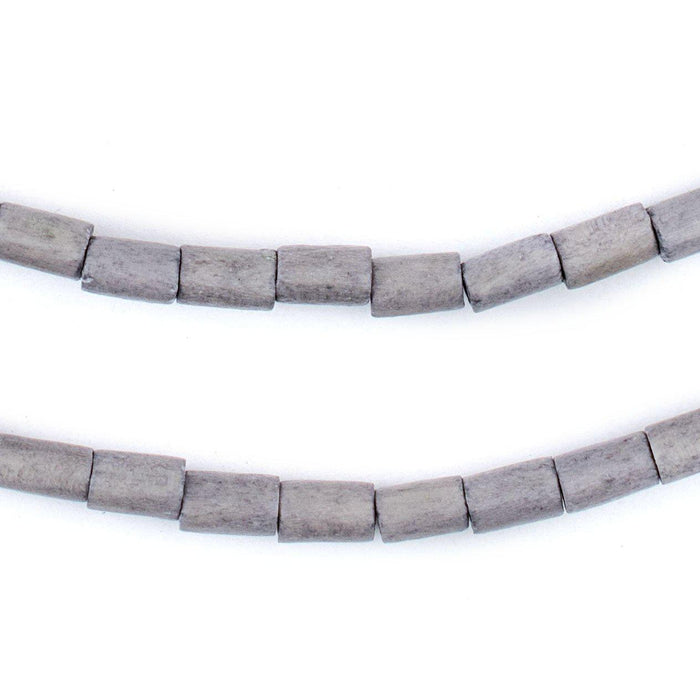Grey Tube Natural Wood Beads (7x5mm) - The Bead Chest