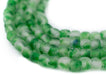 Green Swirl Recycled Glass Beads (7mm) - The Bead Chest