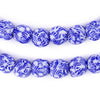 Blue & White Fused Recycled Glass Beads (11mm)