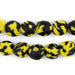Black & Yellow Fused Recycled Glass Beads (14mm) - The Bead Chest