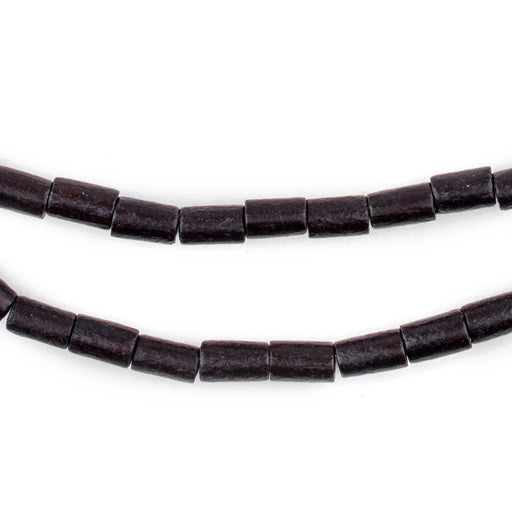 Dark Brown Tube Natural Wood Beads (7x5mm)