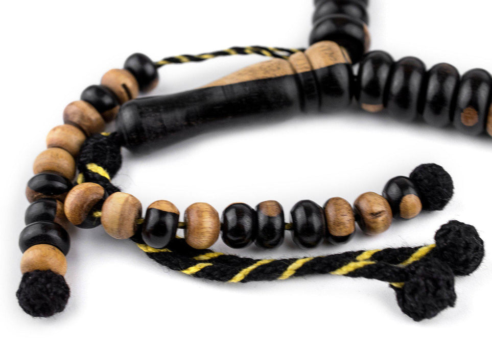 Rondelle Dark Ebony Arabian Prayer Beads (14mm) - The Bead Chest