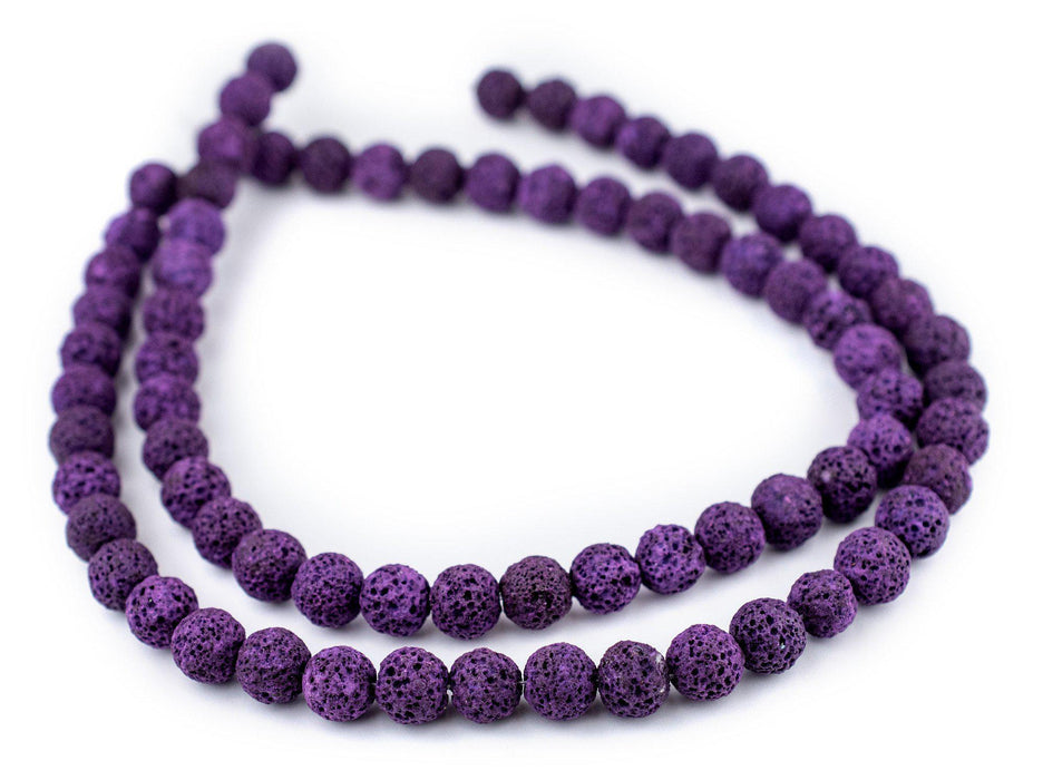 Purple Volcanic Lava Beads (10mm) - The Bead Chest