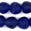 Super Jumbo Cobalt Blue Recycled Glass Beads (34mm)