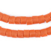 Tangerine Orange Sandcast Cylinder Beads