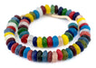 Jumbo Multicolor Rondelle Recycled Glass Beads (20mm) - The Bead Chest