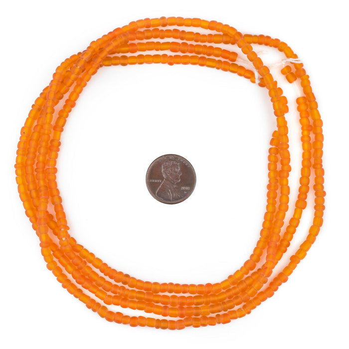 Translucent Orange Matte Glass Seed Beads (4mm) - The Bead Chest