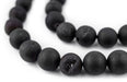 Black Round Druzy Agate Beads (12mm) - The Bead Chest