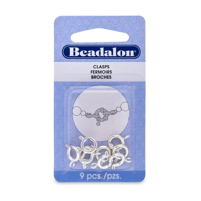 Silver Spring Ring Clasps (9mm, 9 Pieces) - The Bead Chest