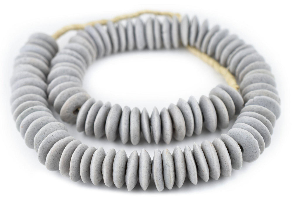 Grey Ashanti Glass Saucer Beads (23mm) - The Bead Chest