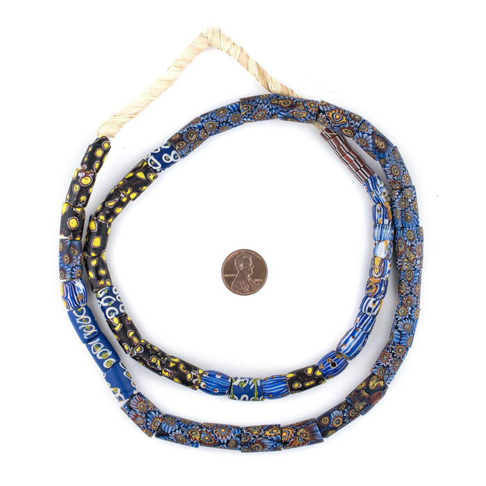 Midnight Blue Antique Venetian Millefiori Trade Beads - The Bead Chest