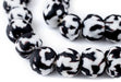 Black Fused Recycled Glass Beads (18mm) - The Bead Chest