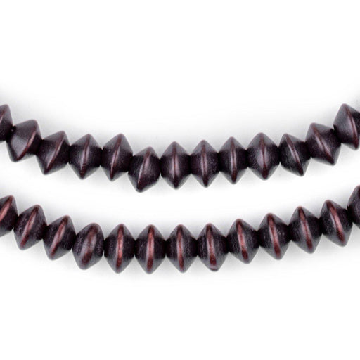 Dark Brown Bicone Natural Wood Beads (5x8mm)