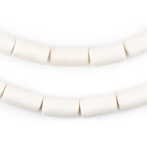 White Tube Natural Wood Beads (15x8mm) - The Bead Chest