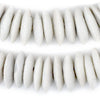 White Ashanti Glass Saucer Beads (23mm)