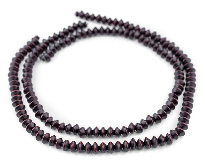 Dark Brown Bicone Natural Wood Beads (5x8mm) - The Bead Chest