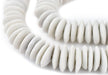 White Ashanti Glass Saucer Beads (23mm) - The Bead Chest