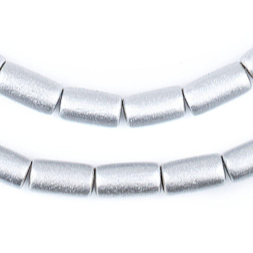 Silver Tube Natural Wood Beads (15x8mm)