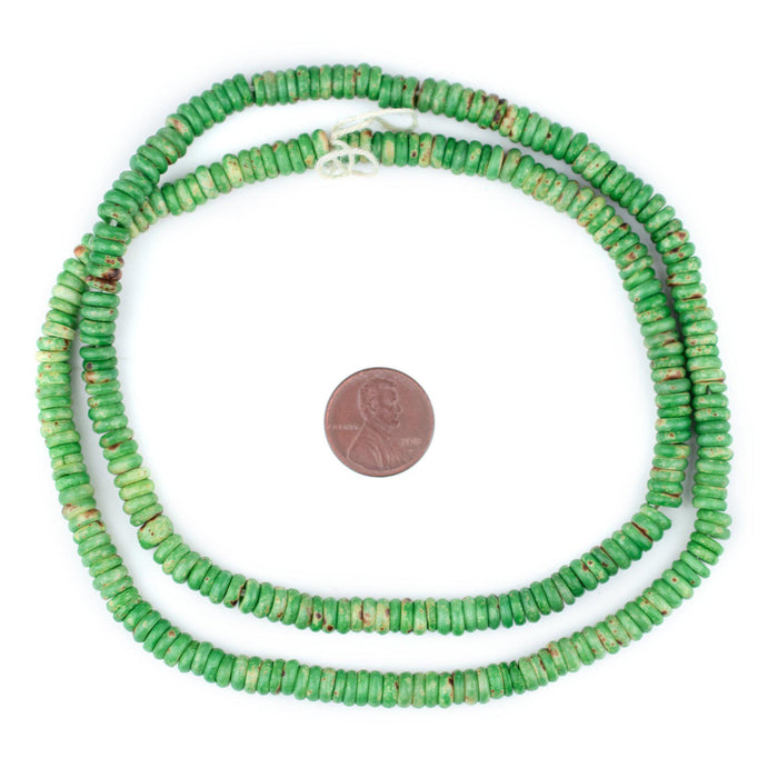 Emerald Green Bone Button Beads (6mm) - The Bead Chest