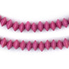 Magenta Bicone Natural Wood Beads (5x8mm)
