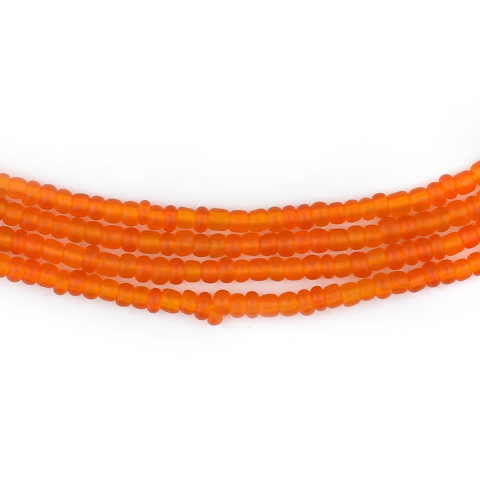Translucent Orange Matte Glass Seed Beads (3mm) - The Bead Chest