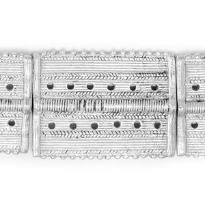 Aluminum Rectangular Dotted Baule Beads (54x41mm)